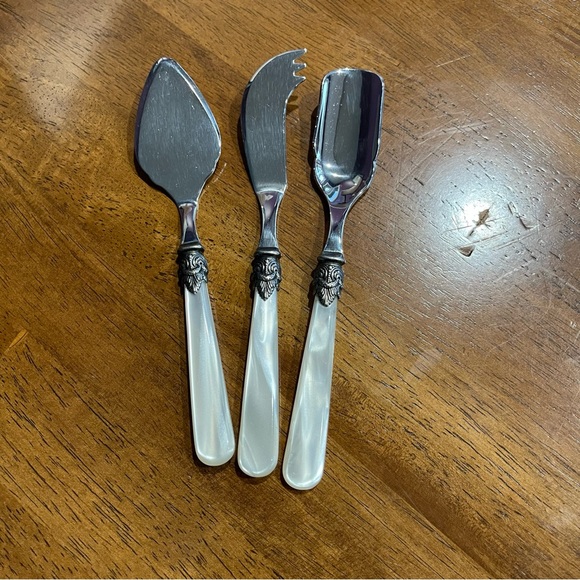 Eme made in Italy stainless steel cheese knife set butter cutter slicer & fork - Picture 6 of 10